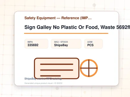 Sign Galley No Plastic Or Food, Waste 5692fk 75x200mm - Safety Equipment — Reference (IMPA) - IMPA 335692 - UOM PCS