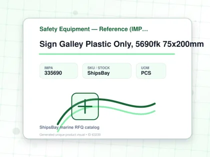 Sign Galley Plastic Only, 5690fk 75x200mm - Safety Equipment — Reference (IMPA) - IMPA 335690 - UOM PCS