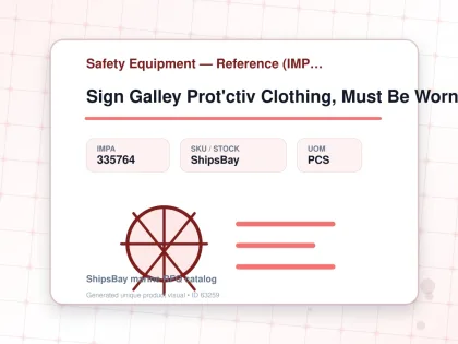 Sign Galley Prot'ctiv Clothing, Must Be Worn 5764lk 250x200mm - Safety Equipment — Reference (IMPA) - IMPA 335764 - UOM PCS