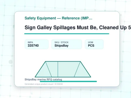 Sign Galley Spillages Must Be, Cleaned Up 5740kj 200x150mm - Safety Equipment — Reference (IMPA) - IMPA 335740 - UOM PCS