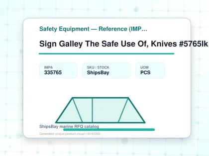 Sign Galley The Safe Use Of, Knives #5765lk 250x200mm - Safety Equipment — Reference (IMPA) - IMPA 335765 - UOM PCS