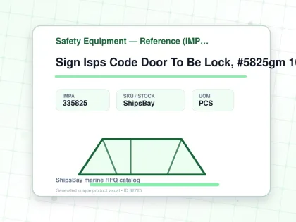 Sign Isps Code Door To Be Lock, #5825gm 100x300mm - Safety Equipment — Reference (IMPA) - IMPA 335825 - UOM PCS