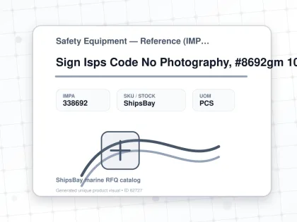 Sign Isps Code No Photography, #8692gm 100x300mm - Safety Equipment — Reference (IMPA) - IMPA 338692 - UOM PCS