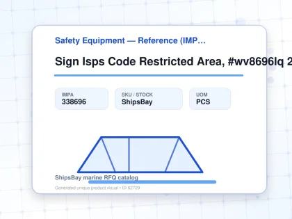 Sign Isps Code Restricted Area, #wv8696lq 200x300mm - Safety Equipment — Reference (IMPA) - IMPA 338696 - UOM PCS