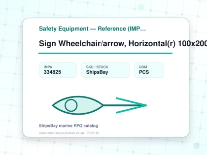 Sign Wheelchair/arrow, Horizontal(r) 100x200mm - Safety Equipment — Reference (IMPA) - IMPA 334825 - UOM PCS