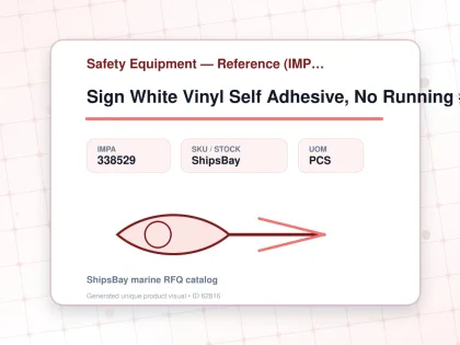 Sign White Vinyl Self Adhesive, No Running #8529gm 100x300mm - Safety Equipment — Reference (IMPA) - IMPA 338529 - UOM PCS