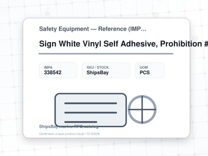 Sign White Vinyl Self Adhesive, Prohibition #8542 100x300mm - Safety Equipment — Reference (IMPA) - IMPA 338542 - UOM PCS