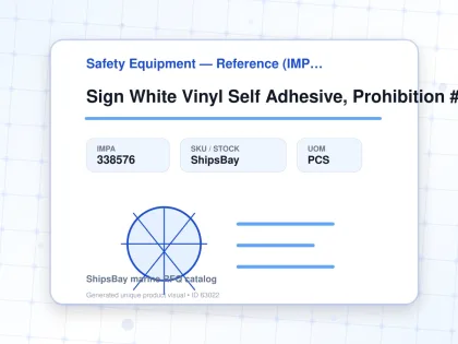 Sign White Vinyl Self Adhesive, Prohibition #8576 100x300mm - Safety Equipment — Reference (IMPA) - IMPA 338576 - UOM PCS