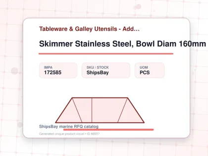 Skimmer Stainless Steel, Bowl Diam 160mm - Tableware & Galley Utensils - Additional Items - IMPA 172585 - UOM PCS