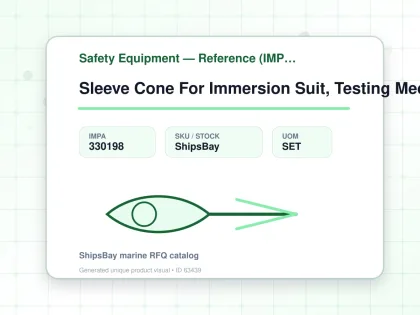Sleeve Cone For Immersion Suit, Testing Med/solas Certified - Safety Equipment — Reference (IMPA) - IMPA 330198 - UOM SET