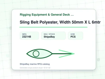 Sling Belt Polyester, Width 50mm X L 6mtr - Rigging Equipment & General Deck Items - Additional Items - IMPA 232148 - UOM PCS