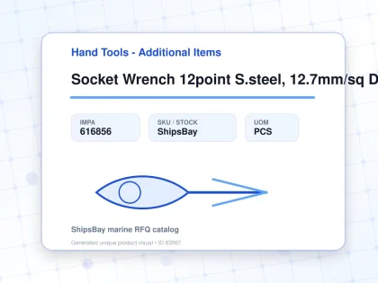 Socket Wrench 12point S.steel, 12.7mm/sq Drivex19mm (3/4") - Hand Tools - Additional Items - IMPA 616856 - UOM PCS