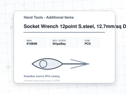 Socket Wrench 12point S.steel, 12.7mm/sq Drivex7mm (9/32") - Hand Tools - Additional Items - IMPA 616846 - UOM PCS
