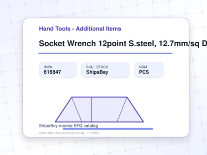 Socket Wrench 12point S.steel, 12.7mm/sq Drivex8mm (5/16") - Hand Tools - Additional Items - IMPA 616847 - UOM PCS