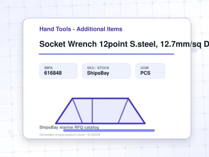 Socket Wrench 12point S.steel, 12.7mm/sq Drivex9mm (11/32") - Hand Tools - Additional Items - IMPA 616848 - UOM PCS