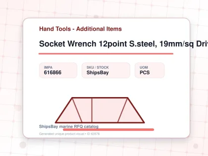 Socket Wrench 12point S.steel, 19mm/sq Drivex17mm (21/32") - Hand Tools - Additional Items - IMPA 616866 - UOM PCS