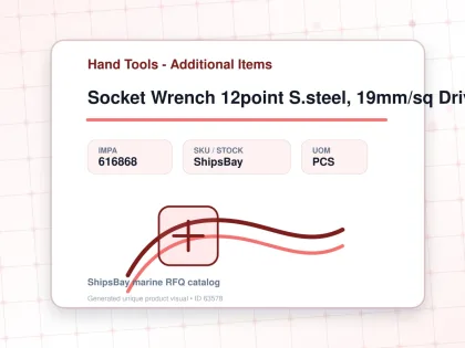 Socket Wrench 12point S.steel, 19mm/sq Drivex21mm (13/16") - Hand Tools - Additional Items - IMPA 616868 - UOM PCS