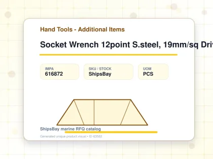 Socket Wrench 12point S.steel, 19mm/sq Drivex27mm (1-1/16") - Hand Tools - Additional Items - IMPA 616872 - UOM PCS