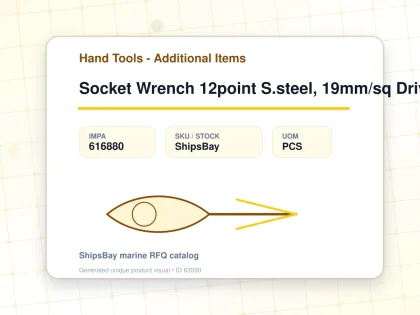 Socket Wrench 12point S.steel, 19mm/sq Drivex50mm - Hand Tools - Additional Items - IMPA 616880 - UOM PCS