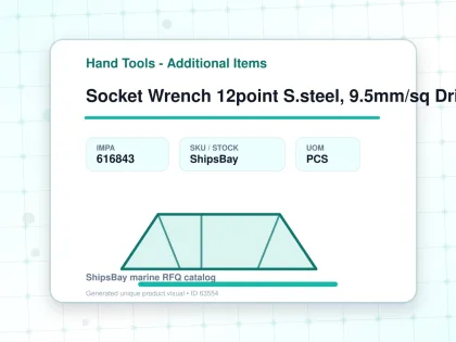 Socket Wrench 12point S.steel, 9.5mm/sq Drivex17mm (21/32") - Hand Tools - Additional Items - IMPA 616843 - UOM PCS