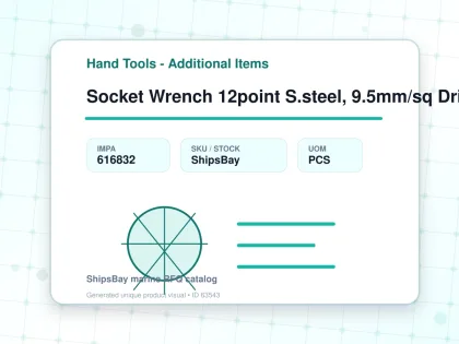 Socket Wrench 12point S.steel, 9.5mm/sq Drivex5.5mm (7/32") - Hand Tools - Additional Items - IMPA 616832 - UOM PCS