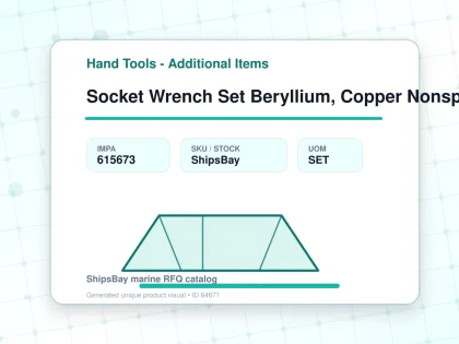 Socket Wrench Set Beryllium, Copper Nonspark 12.7mm 8-32mm - Hand Tools - Additional Items - IMPA 615673 - UOM SET