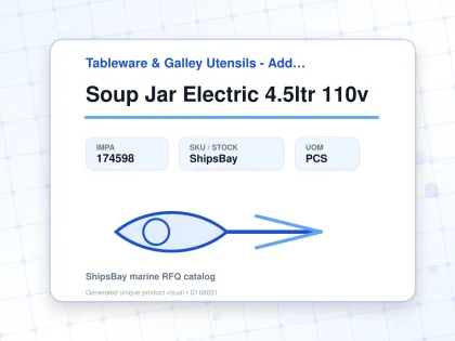 Soup Jar Electric 4.5ltr 110v - Tableware & Galley Utensils - Additional Items - IMPA 174598 - UOM PCS