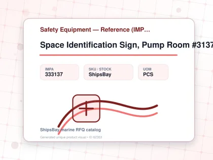 Space Identification Sign, Pump Room #3137 300x300mm - Safety Equipment — Reference (IMPA) - IMPA 333137 - UOM PCS