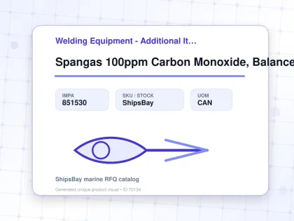 Spangas 100ppm Carbon Monoxide, Balance Air 110ltr - Welding Equipment - Additional Items - IMPA 851530 - UOM CAN
