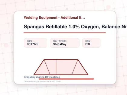 Spangas Refillable 1.0% Oxygen, Balance Nitrogen 10l - Welding Equipment - Additional Items - IMPA 851768 - UOM BTL