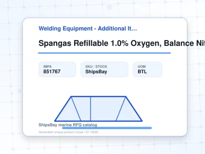 Spangas Refillable 1.0% Oxygen, Balance Nitrogen 3.4l - Welding Equipment - Additional Items - IMPA 851767 - UOM BTL