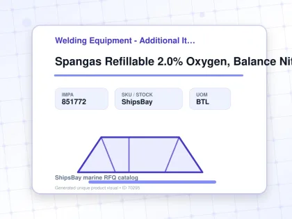 Spangas Refillable 2.0% Oxygen, Balance Nitrogen 10l - Welding Equipment - Additional Items - IMPA 851772 - UOM BTL