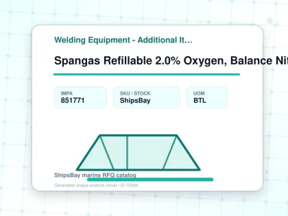 Spangas Refillable 2.0% Oxygen, Balance Nitrogen 3.4l - Welding Equipment - Additional Items - IMPA 851771 - UOM BTL