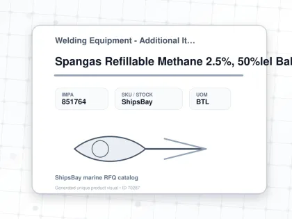 Spangas Refillable Methane 2.5%, 50%lel Balanced Air 10l - Welding Equipment - Additional Items - IMPA 851764 - UOM BTL