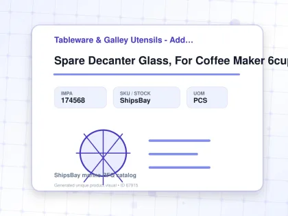 Spare Decanter Glass, For Coffee Maker 6cups - Tableware & Galley Utensils - Additional Items - IMPA 174568 - UOM PCS