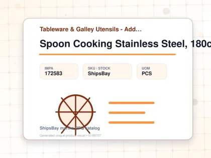 Spoon Cooking Stainless Steel, 180cc - Tableware & Galley Utensils - Additional Items - IMPA 172583 - UOM PCS