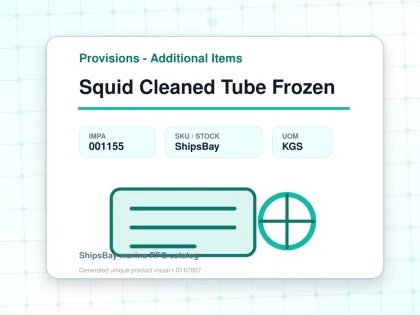 Squid Cleaned Tube Frozen - Provisions - Additional Items - IMPA 001155 - UOM KGS