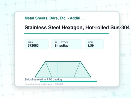 Stainless Steel Hexagon, Hot-rolled Sus-304 12mm 3mtr - Metal Sheets, Bars, Etc. - Additional Items - IMPA 672083 - UOM LGH