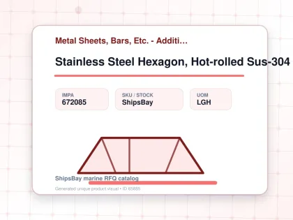 Stainless Steel Hexagon, Hot-rolled Sus-304 17mm 3mtr - Metal Sheets, Bars, Etc. - Additional Items - IMPA 672085 - UOM LGH