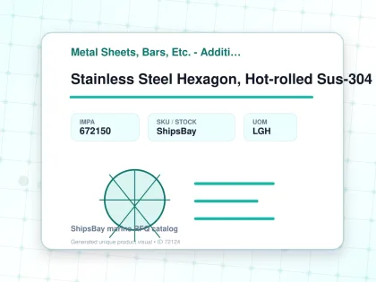 Stainless Steel Hexagon, Hot-rolled Sus-304 23mm 12feet - Metal Sheets, Bars, Etc. - Additional Items - IMPA 672150 - UOM LGH
