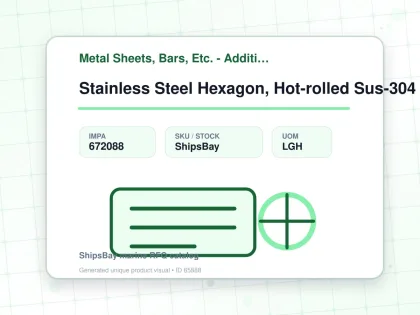 Stainless Steel Hexagon, Hot-rolled Sus-304 23mm 3mtr - Metal Sheets, Bars, Etc. - Additional Items - IMPA 672088 - UOM LGH