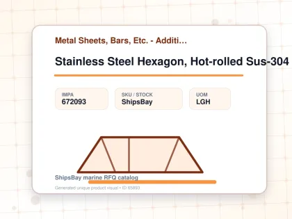 Stainless Steel Hexagon, Hot-rolled Sus-304 38mm 3mtr - Metal Sheets, Bars, Etc. - Additional Items - IMPA 672093 - UOM LGH