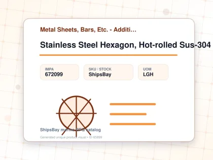 Stainless Steel Hexagon, Hot-rolled Sus-304 63mm 3mtr - Metal Sheets, Bars, Etc. - Additional Items - IMPA 672099 - UOM LGH
