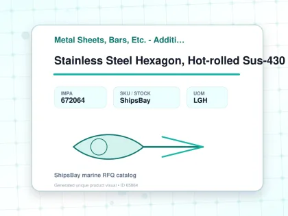 Stainless Steel Hexagon, Hot-rolled Sus-430 14mm 12feet - Metal Sheets, Bars, Etc. - Additional Items - IMPA 672064 - UOM LGH