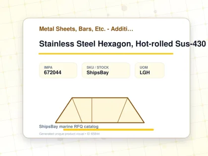 Stainless Steel Hexagon, Hot-rolled Sus-430 14mm 3mtr - Metal Sheets, Bars, Etc. - Additional Items - IMPA 672044 - UOM LGH