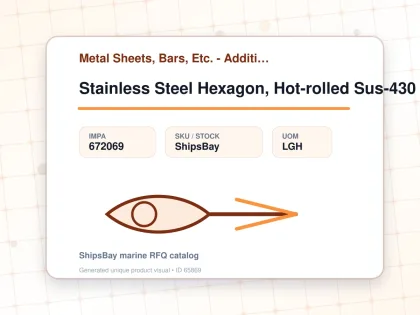 Stainless Steel Hexagon, Hot-rolled Sus-430 26mm 12feet - Metal Sheets, Bars, Etc. - Additional Items - IMPA 672069 - UOM LGH