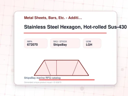 Stainless Steel Hexagon, Hot-rolled Sus-430 29mm 12feet - Metal Sheets, Bars, Etc. - Additional Items - IMPA 672070 - UOM LGH