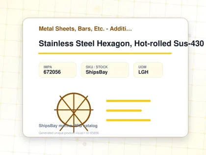 Stainless Steel Hexagon, Hot-rolled Sus-430 50mm 3mtr - Metal Sheets, Bars, Etc. - Additional Items - IMPA 672056 - UOM LGH