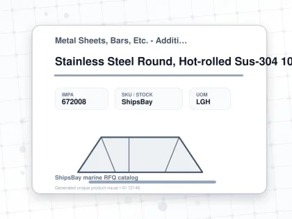 Stainless Steel Round, Hot-rolled Sus-304 100mm 12ft - Metal Sheets, Bars, Etc. - Additional Items - IMPA 672008 - UOM LGH