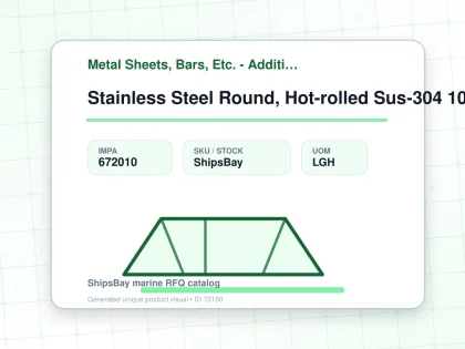 Stainless Steel Round, Hot-rolled Sus-304 10mm 6mtr - Metal Sheets, Bars, Etc. - Additional Items - IMPA 672010 - UOM LGH